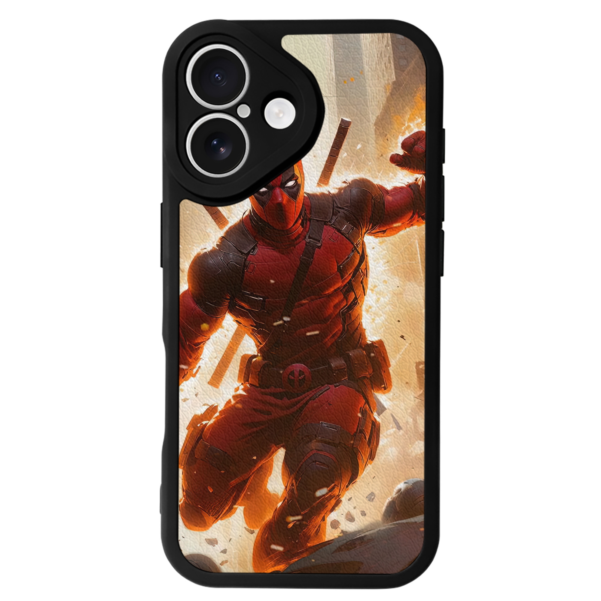 （画像用） Deadpool デッドプール 【iPhone 16シリーズ対応】シリコンスマホケース（レザー調） 材質：シリコン